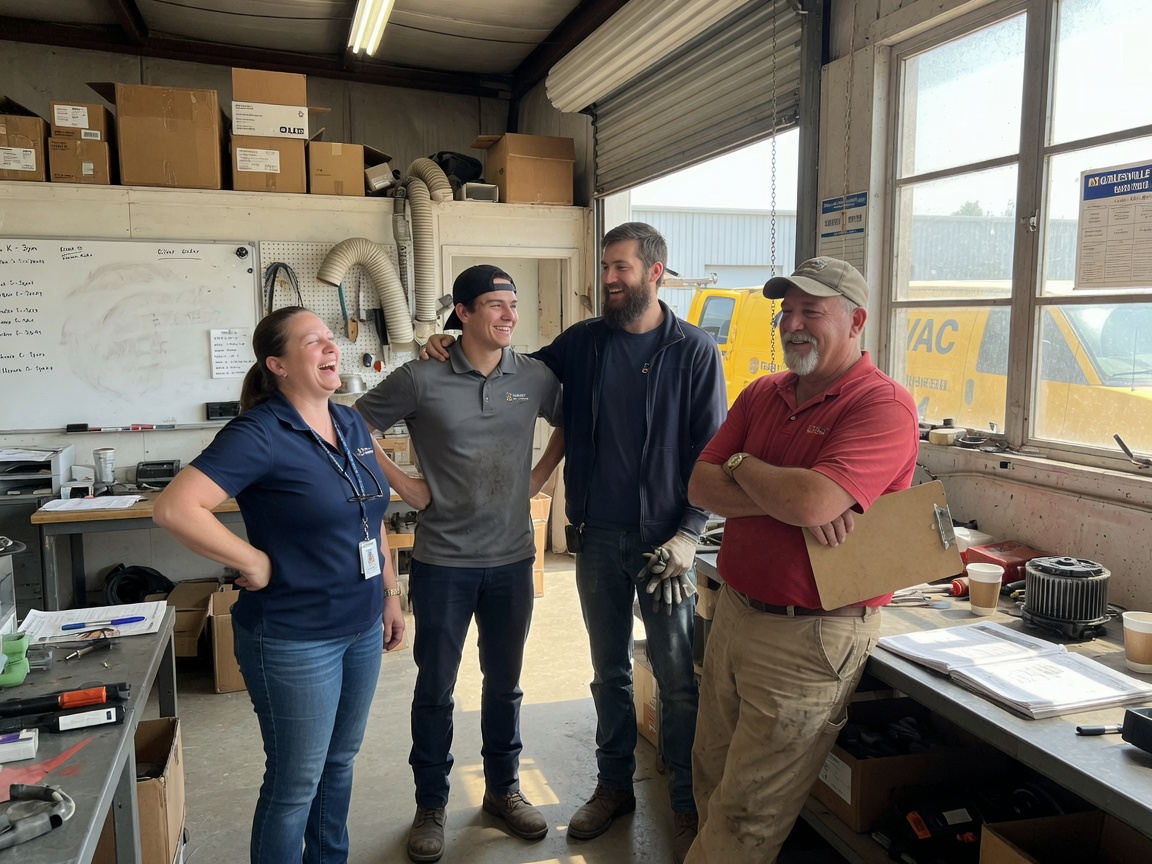 The Affordable Heating & Cooling team at work in Noblesville